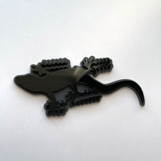 Gecko 3D Badge Black vs Grey Fender Badges Emblem