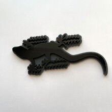 Gecko 3D Badge Black vs Grey Fender Badges Emblem 2