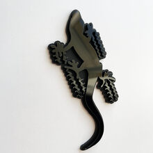 Gecko 3D Badge Black vs Black Fender Badges Emblem 3