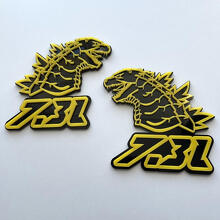 Godzilla 7.3L MEGAZILLA Performance 7.3L 3D Badge Yellow vs Black Fender Badges Emblem 3