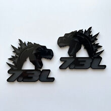 Godzilla 7.3L MEGAZILLA Ford Performance 7.3L 3D Badge Black vs Grey Fender Badges Emblem 4