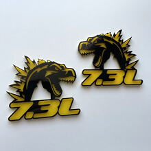 Godzilla 7.3L MEGAZILLA Performance 7.3L 3D Badge Black vs Yellow Fender Badges Emblem 2