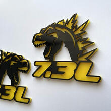 Godzilla 7.3L MEGAZILLA Ford Performance 7.3L 3D Badge Black vs Yellow Fender Badges Emblem 4