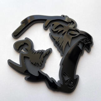 Gorilla Angry 3D Badge Black vs Grey Fender Badges Emblem 1