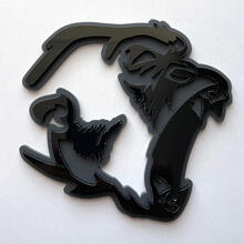 Gorilla Angry 3D Badge Black vs Grey Fender Badges Emblem 3