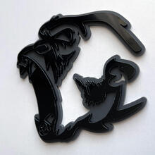 Gorilla Angry 3D Badge Black vs Grey Fender Badges Emblem 4