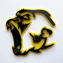 Gorilla Angry 3D Badge Black vs Yellow Fender Badges Emblem 2