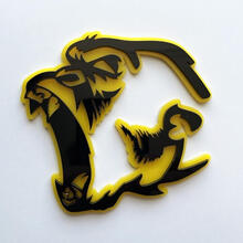 Gorilla Angry 3D Badge Black vs Yellow Fender Badges Emblem 4