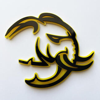 HellElephant 3D Badge Black vs Yellow Fender Badges Emblem