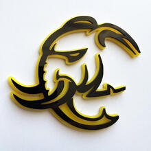 HellElephant 3D Badge Black vs Yellow Fender Badges Emblem 2