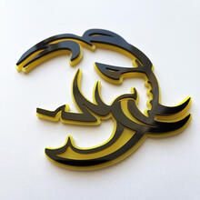 HellElephant 3D Badge Black vs Yellow Fender Badges Emblem 3