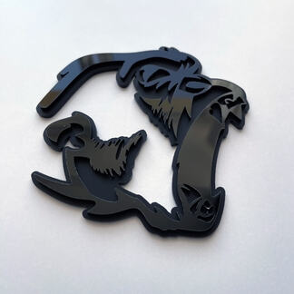 Gorilla Angry 3D Badge Black vs Black Fender Badges Emblem 1