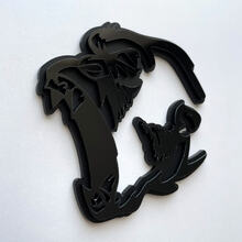 Gorilla Angry 3D Badge Black vs Black Fender Badges Emblem 2