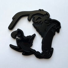 Gorilla Angry 3D Badge Black vs Black Fender Badges Emblem 4