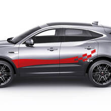 Jaguar E-Pace Side Checkered Stripes Doors Graphics decal Logo sticker 2