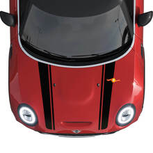 Mini Cooper S Hood And Side Doors Stripes Rally Stripe Decal and graphics sticker 2