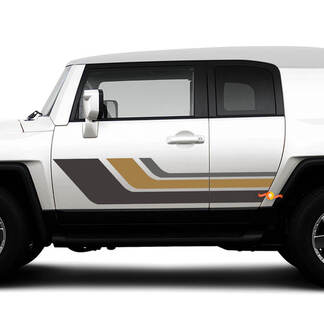 Toyota FJ Cruiser L Retro Vintage Side Door Stripes Decal Graphics