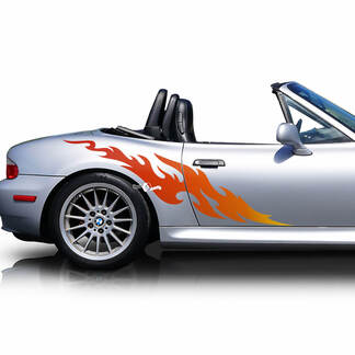 Pair BMW Z3 Roadster stripes Side Doors Colored Gradient Vinyl Decal Sticker