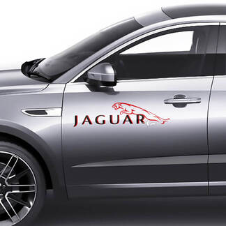 Pair Jaguar E-Pace Side Doors Logo Graphics decal Logo Sticker 2 Colors 1