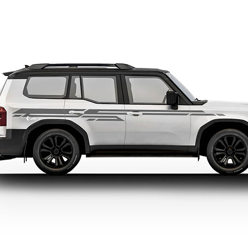 2024 Toyota Land Cruiser Prado Side Stickers Decals Vinyl Stripe Graphic Stickers Decals Kit 3