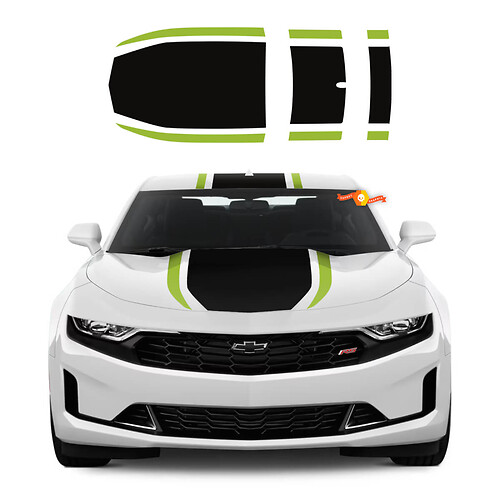 Kit for Chevy Camaro 2019 2022 Vinyl Decals Center Hood Roof Racing Rally Racing Stripes Decals Stickers 2 Colors