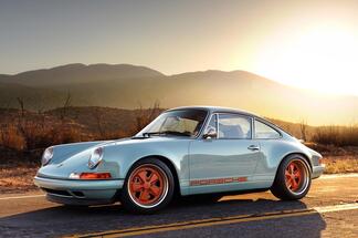 Porsche 911 zweifarbige klassische Seitenstreifen Logo Decal Singer Style