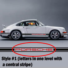 Porsche 911 Two Tone Classic Side Stripes Logo Sticker Decal Singer Style 2