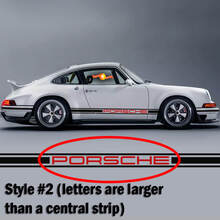 Porsche 911 Two Tone Classic Side Stripes Logo Sticker Decal Singer Style 3