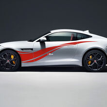 2x Jaguar F-Type R Side Racing Graphics Doors Side Wave Secal Vinyl Sticker 3