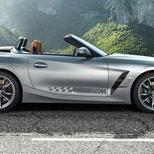 Side Door Checkered Stripes with M Logo BMW Z4 Vinyl Decal Sticker 3