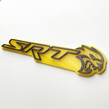 SRT 3D Badge Yellow vs Grey Fender Badges Emblem 3