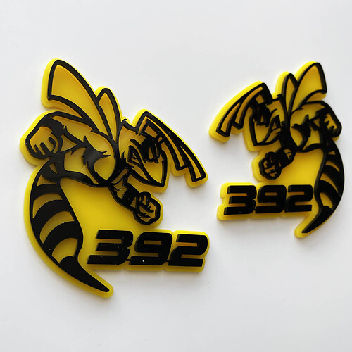 Hornet Bee 392 3D Badge Yellow vs Black Fender Badges Emblem