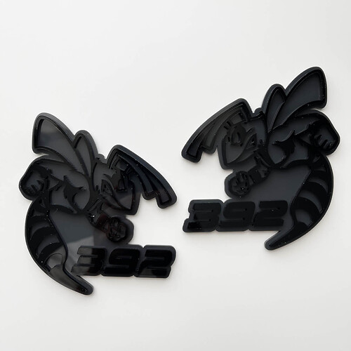 Hornet Bee 392 3D Badge Grey vs Black Fender Badges Emblem