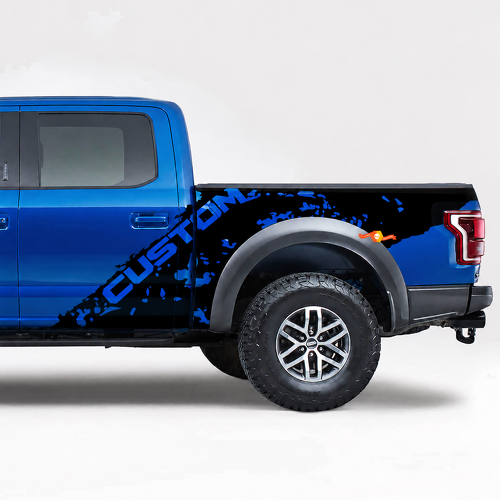 CUSTOM Paint Splash Graphic Bedside Vinyl Decal Sticker for Ford F-150 Raptor