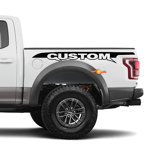 Custom Text Bedside Stripe Vinyl Decal Kit for Musclecar truck 
