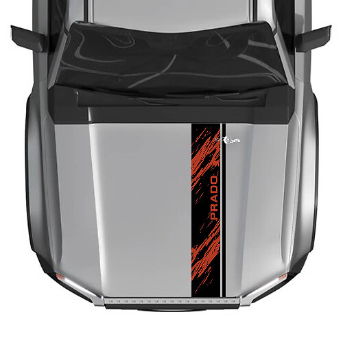 2024 Toyota Land Cruiser Prado Hood Stripe Destroyed Decals Vinyl Graphic Sticker 2 Colors