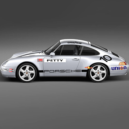 1974 Porsche 911 Racing Sticker Decal Set - Classic Vinyl Graphics for Restoration and Customization 2