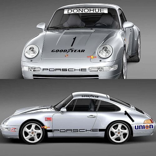 1974 Porsche 911 Racing Sticker Decal Set - Classic Vinyl Graphics for Restoration and Customization 3