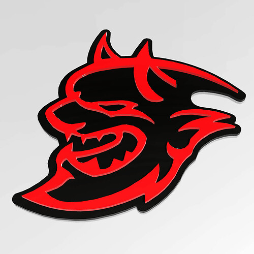 Dodge Demon 3D Badge Fender Badges Emblem Red vs Black