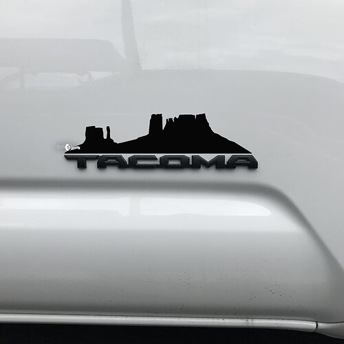 Toyota Tacoma Mountains Arizona Canyon Decal Sticker Over Badge 1