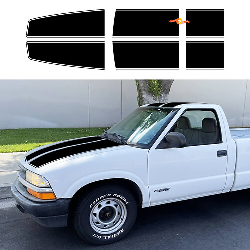 1994-04 Chevy Chevrolet S10 Regular Cab Stripe Decal Sticker Kit