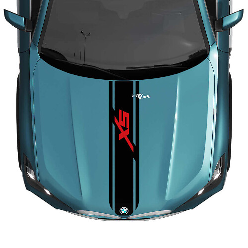 BMW X5 G05 Hood Custom Stripe Sticker Decal - Vinyl 2 colors