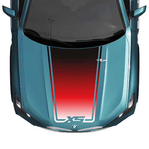 BMW X5 G05 Hood Wrap Accent Central Gradient Decal - Vinyl Graphics Stickers