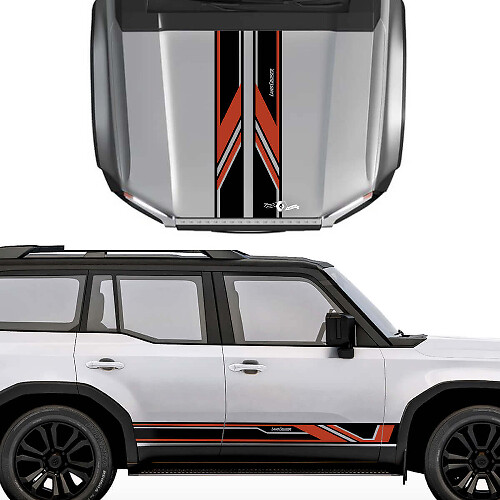 Hood Sides Stripes Vinyl Decals Sticker Graphic Kit For Toyota Land Cruiser Prado