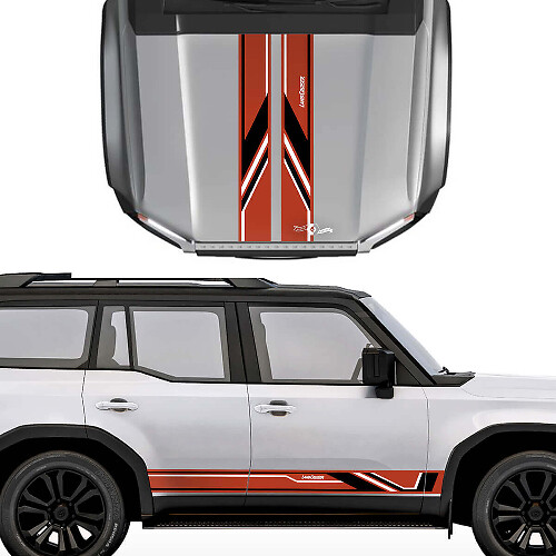 Hood Sides Stripes Vinyl Decals Sticker Graphic Kit 2 For Toyota Land Cruiser Prado
