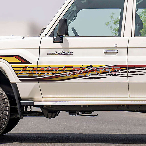 Lettering Retro Side Classic Stripes Sticker Graphics Decal Kit for Toyota Land Cruiser