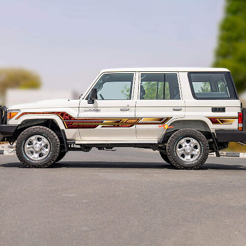 Retro Side Classic Stripes Sticker Graphics Decal Kit 2 for Toyota Land Cruiser