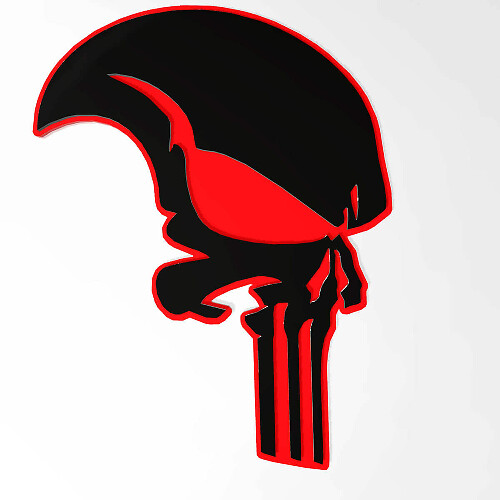 Punisher-Style Skull 3D Fender Badge Emblem