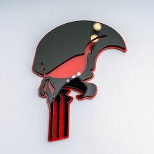 Punisher-Style Skull 3D Fender Badge Emblem_4