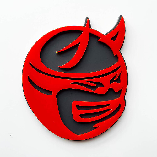 Custom 3D Badge Drag Bee Demon Dodge Charger Challenger logo Fender Badges Emblem Red and Grey